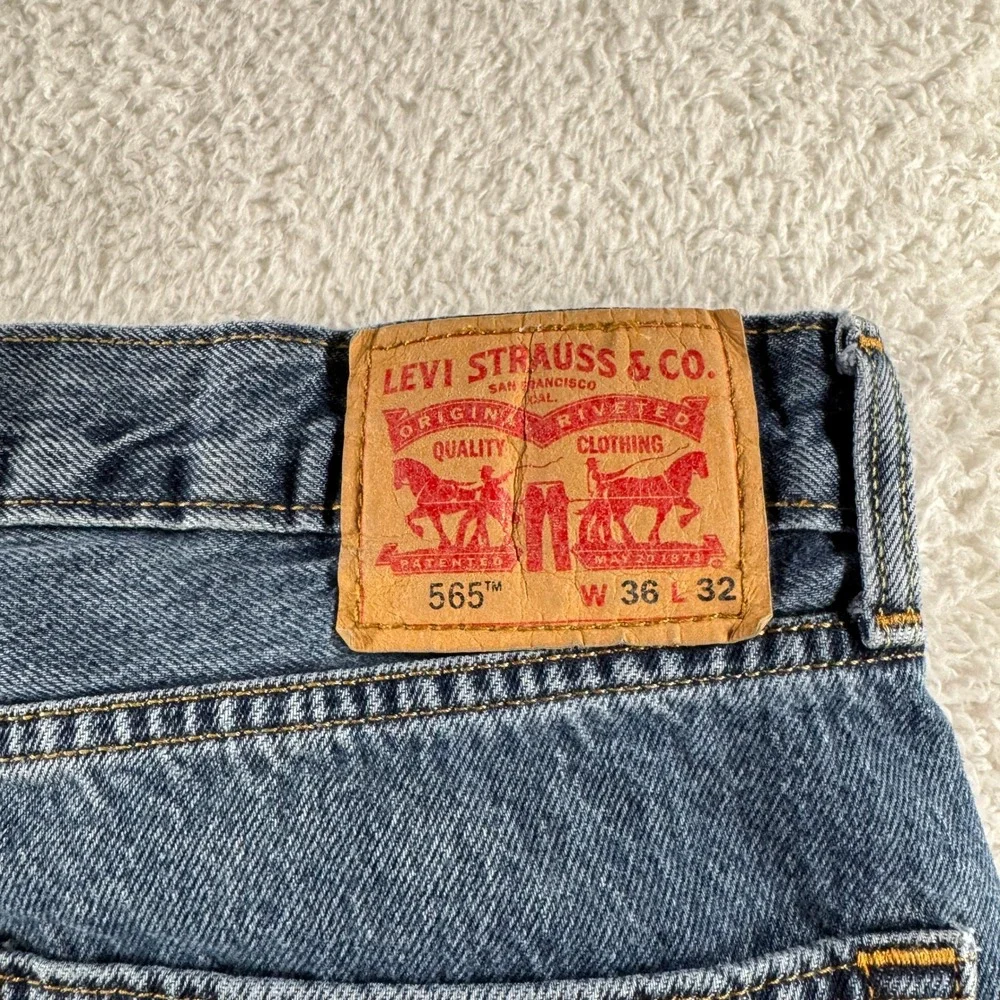 Y2K Levis 565 Jeans Mens 36x32 Blue Loose Straight Denim Pants‎ Work Stretch
